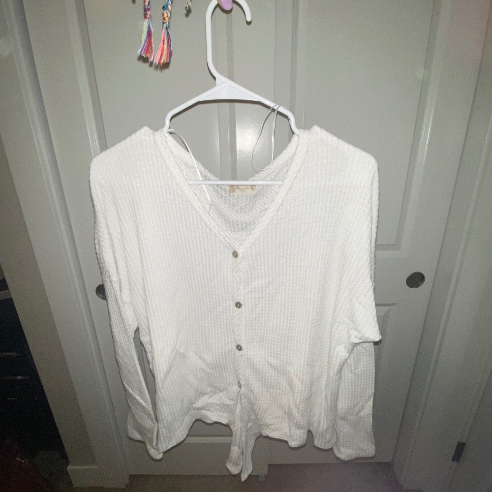 Altard State white waffle knit top